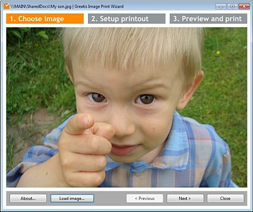 Image Print Wizard choose image screen