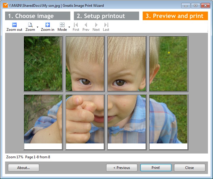 print utility multiple pages support Image Print Wizard - Utilities Greatis Software