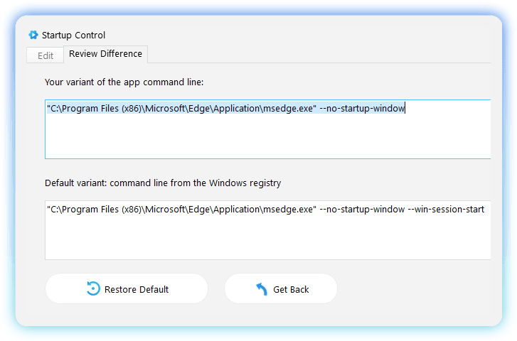 Review Difference in Command Lines