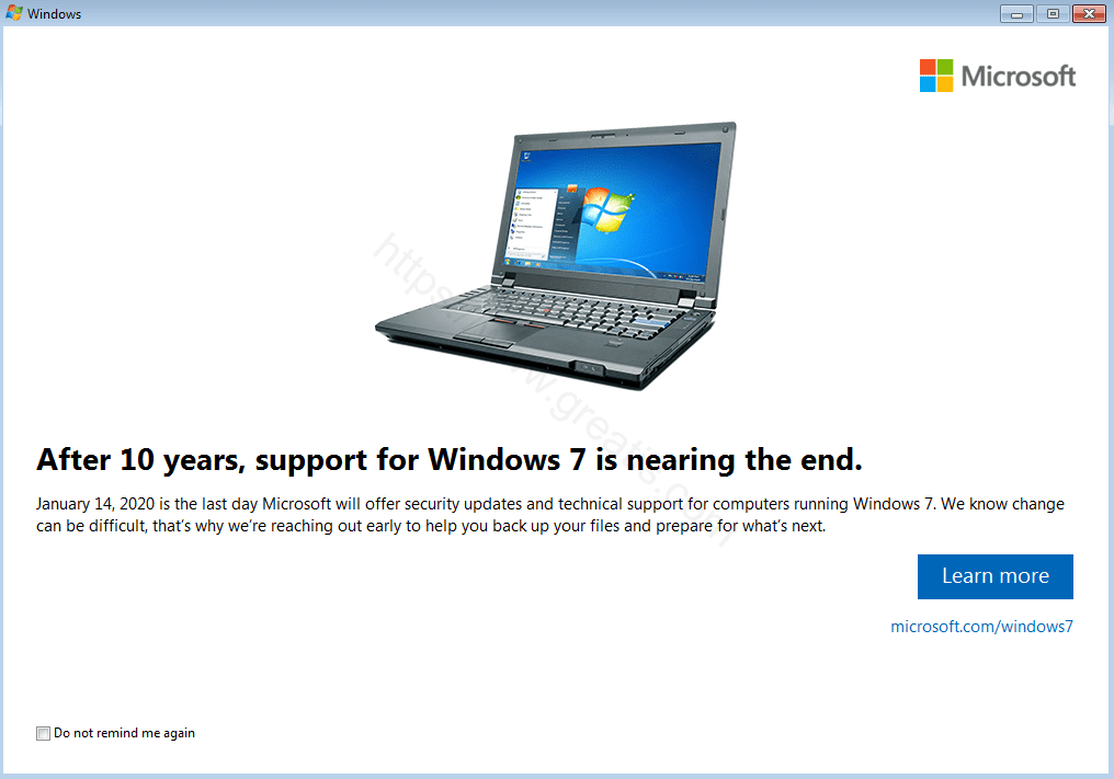 Windows 7 End of support notification - SIPNotify.exe