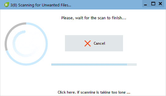 Cancel scanning button