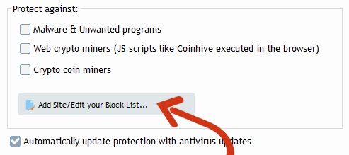 add to blocklist button