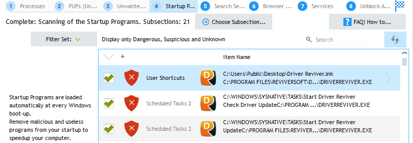 startup files detected