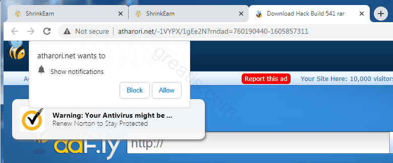 Remove ATHARORI.NET pop-up ads