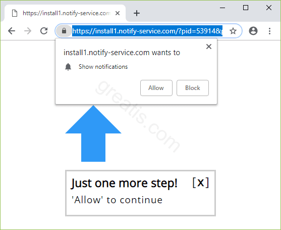 Remove INSTALL1-NOTIFYSERVICE.COM pop-up ads