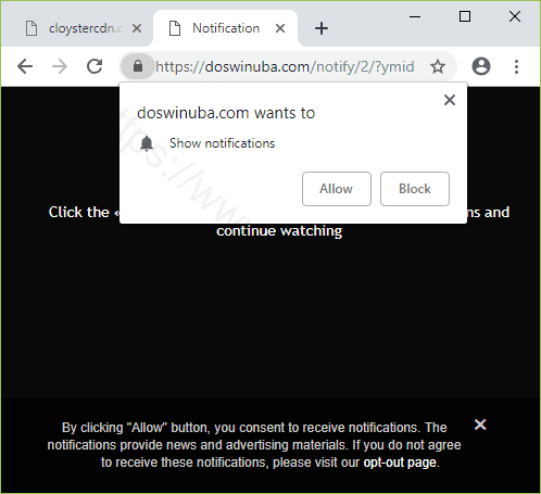 Remove DOSWINUBA.COM pop-up ads