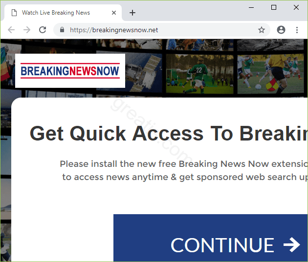 Remove BREAKINGNEWSNOW.NET pop-up ads