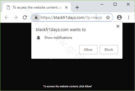 Remove BLACKFR1DAYZ.COM pop-up ads