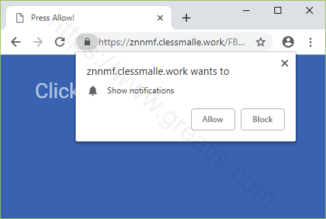 Remove CLESSMALLE.WORK pop-up ads