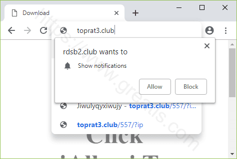 Remove TOPRAT3.CLUB pop-up ads