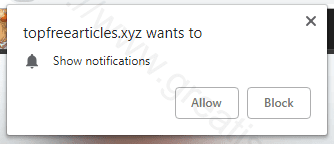Remove TOPFREEARTICLES.XYZ pop-up ads